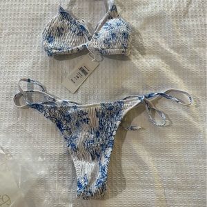 Beach Bunny Blue and white Bikini size S